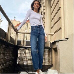 Aritzia Denim Forum Gia High Rise Carrot Jeans Organic Cotton 28L Size 23